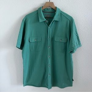 Tommy Bahama Island Zone 37.5 Technology Green Button Front Shirt Large